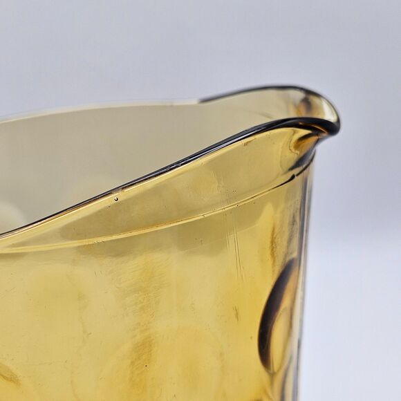 Hazel Atlas Pitcher El Dorado Amber Yellow Gold Coin Dot Glass Pitcher Carafe - Picture 11 of 13